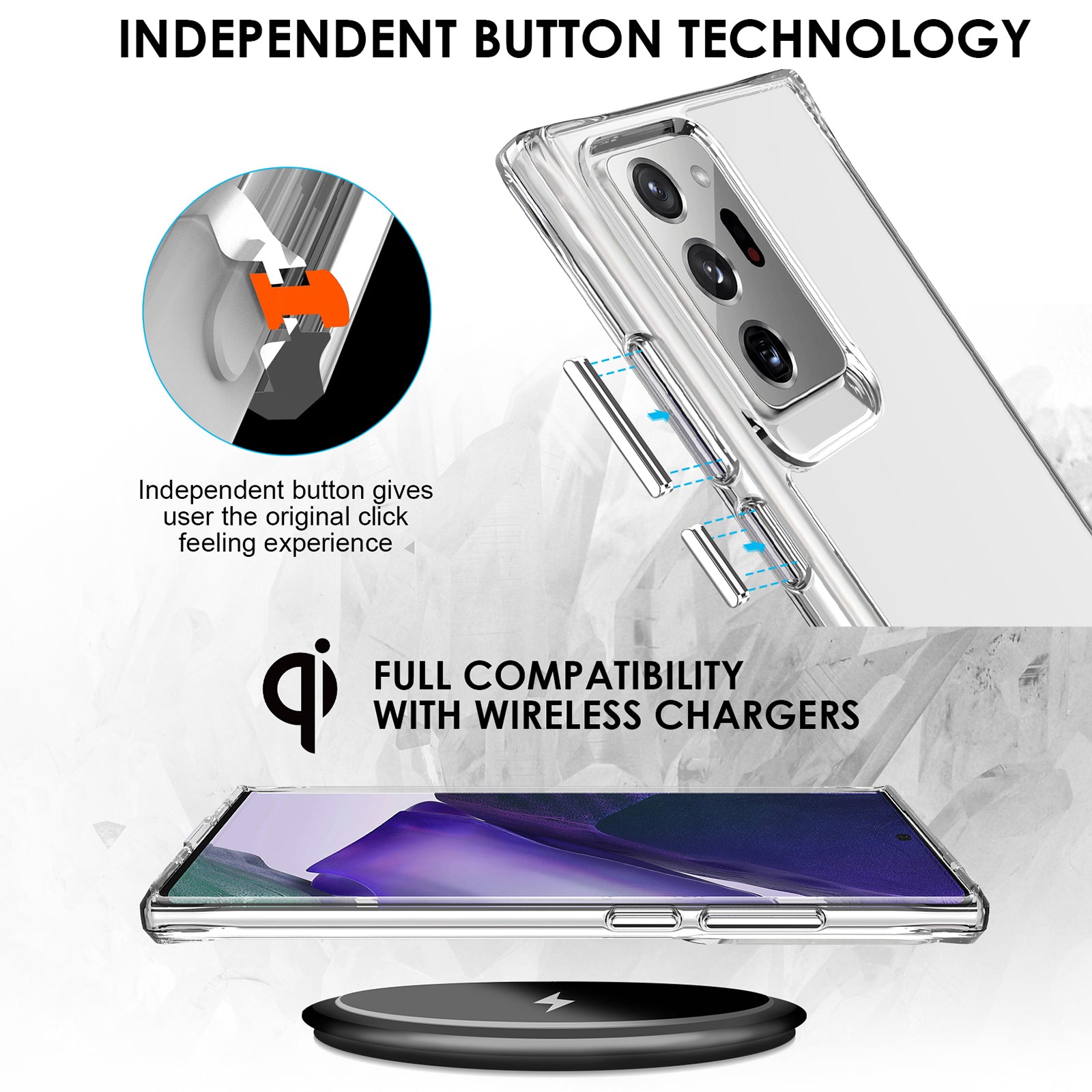 For Samsung Galaxy Note20 Ultra / Note20 Ultra 5G Case Drop Protection PC + TPU Cell Phone Cover For Samsung Galaxy Note20 Ultra / Note20 Ultra 5G Case Drop Protection PC + TPU Cell Phone Cover